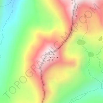 Mount Oklahoma topographic map, elevation, terrain