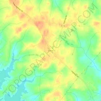 Scurry topographic map, elevation, terrain