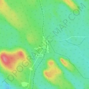 Polcirkeln topographic map, elevation, terrain