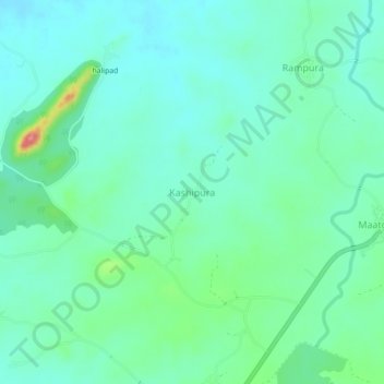 Kashipura topographic map, elevation, terrain