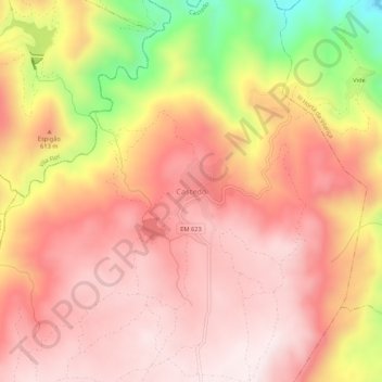 Castedo topographic map, elevation, terrain