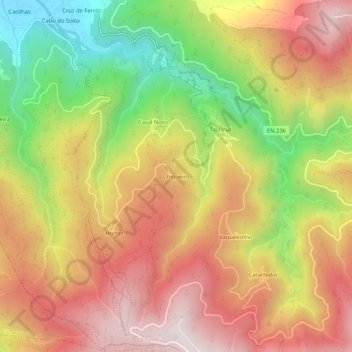 Chiqueiro topographic map, elevation, terrain