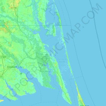 Piney Island topographic map, elevation, terrain