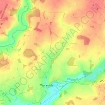 Baker's End topographic map, elevation, terrain