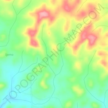 Agbohun topographic map, elevation, terrain