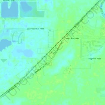 Sun City topographic map, elevation, terrain