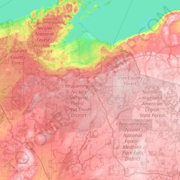 Ashland topographic map, elevation, terrain