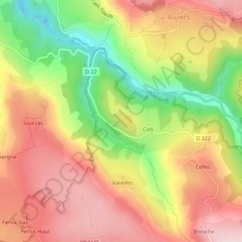 Puy de Terre topographic map, elevation, terrain