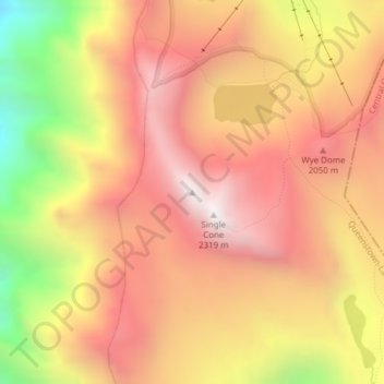 Double Cone topographic map, elevation, terrain