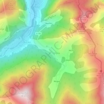 Arquizat topographic map, elevation, terrain