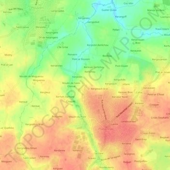Streat Glaz topographic map, elevation, terrain