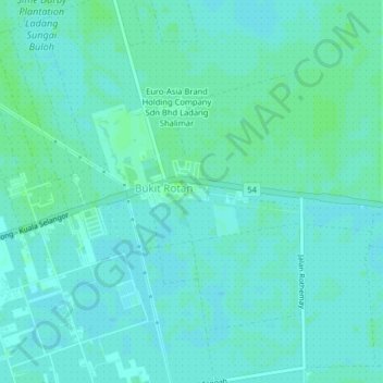 Sime Darby Plantation Ladang Sungai Buloh topographic map, elevation, terrain