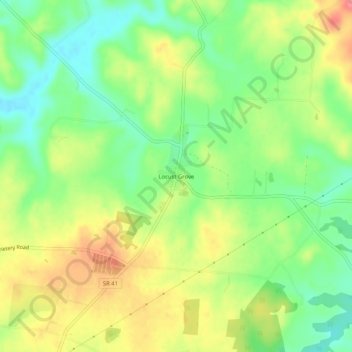 Locust Grove topographic map, elevation, terrain