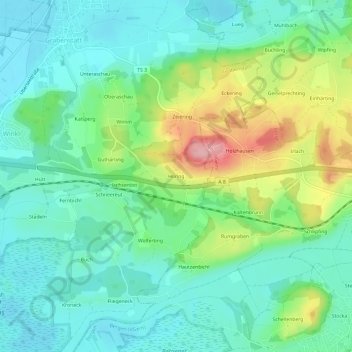Höring topographic map, elevation, terrain