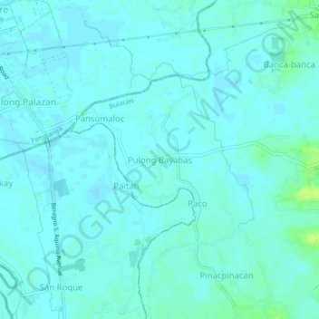 Pulong Bayabas topographic map, elevation, terrain