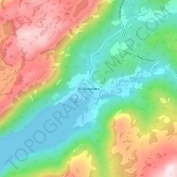 Krokstadøra topographic map, elevation, terrain