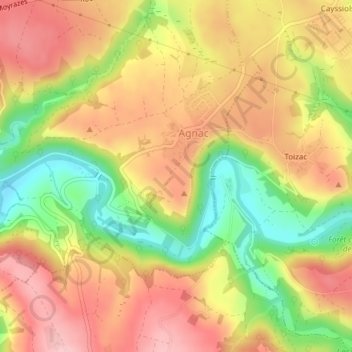 Les Tour topographic map, elevation, terrain