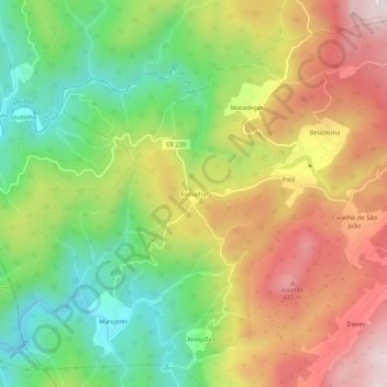 Ramalhal topographic map, elevation, terrain