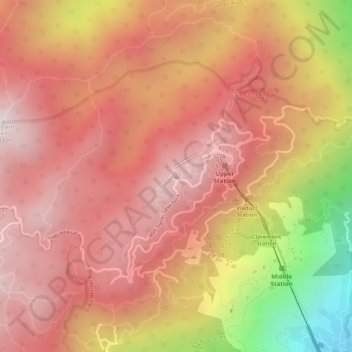 Penang Hill topographic map, elevation, terrain