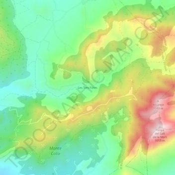 Les Tres Fonts topographic map, elevation, terrain