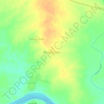 Bhagyanagar topographic map, elevation, terrain