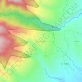 Hoyohoy topographic map, elevation, terrain