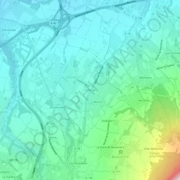 La Forge topographic map, elevation, terrain