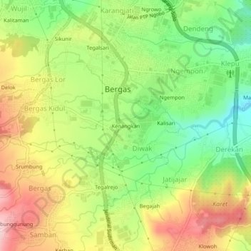 Kenangkan topographic map, elevation, terrain