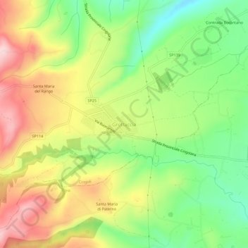 Grottaccia topographic map, elevation, terrain