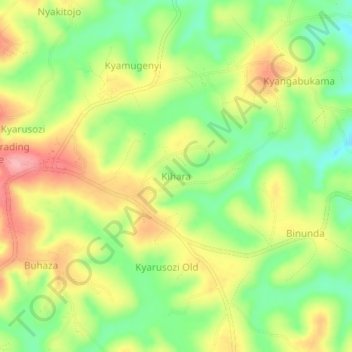 Kihara topographic map, elevation, terrain
