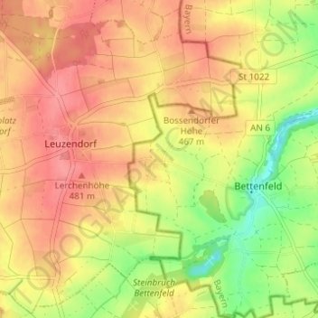 Reusch topographic map, elevation, terrain