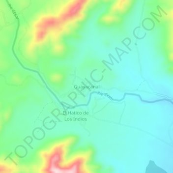 Guayacanal topographic map, elevation, terrain