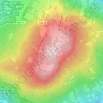 Kreuzberg (Rhön) topographic map, elevation, terrain