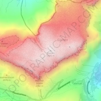 Glatten topographic map, elevation, terrain