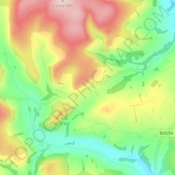 Colva topographic map, elevation, terrain