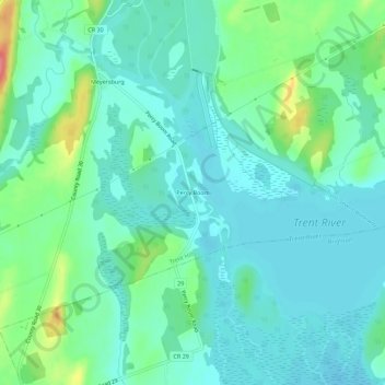 Percy Boom topographic map, elevation, terrain