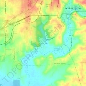 Crescent Lake topographic map, elevation, terrain