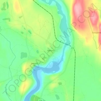Sikfors topographic map, elevation, terrain