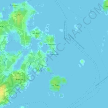 Prästholm topographic map, elevation, terrain