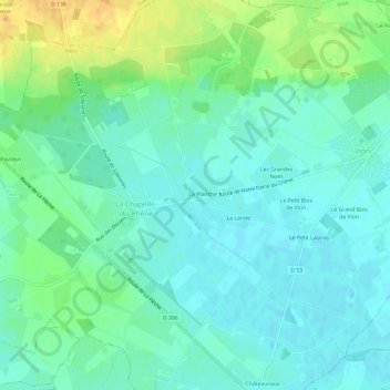 Le Pont topographic map, elevation, terrain