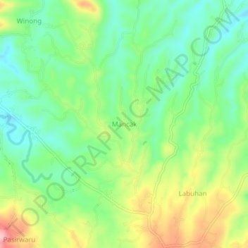 Mancak topographic map, elevation, terrain