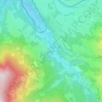 Unterwindau topographic map, elevation, terrain