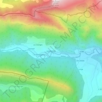Les Remises topographic map, elevation, terrain