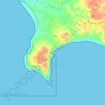 Anconcito topographic map, elevation, terrain