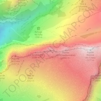 Tête du Fer à Cheval topographic map, elevation, terrain