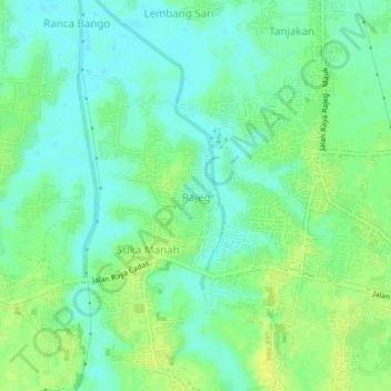 Rajeg topographic map, elevation, terrain