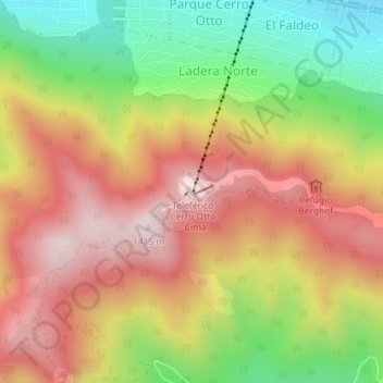 Cerro Otto topographic map, elevation, terrain