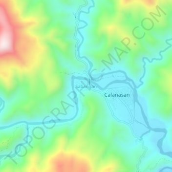 Sabangan topographic map, elevation, terrain