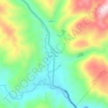 Siulak Deras Mudik topographic map, elevation, terrain