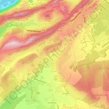 Le Croc topographic map, elevation, terrain